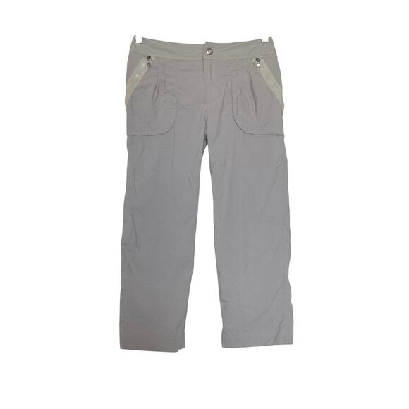 Title Nine Womens 4 Gray Outdoor Nylon Pants Hiking Camping Cropped Ties - Picture 1 of 7